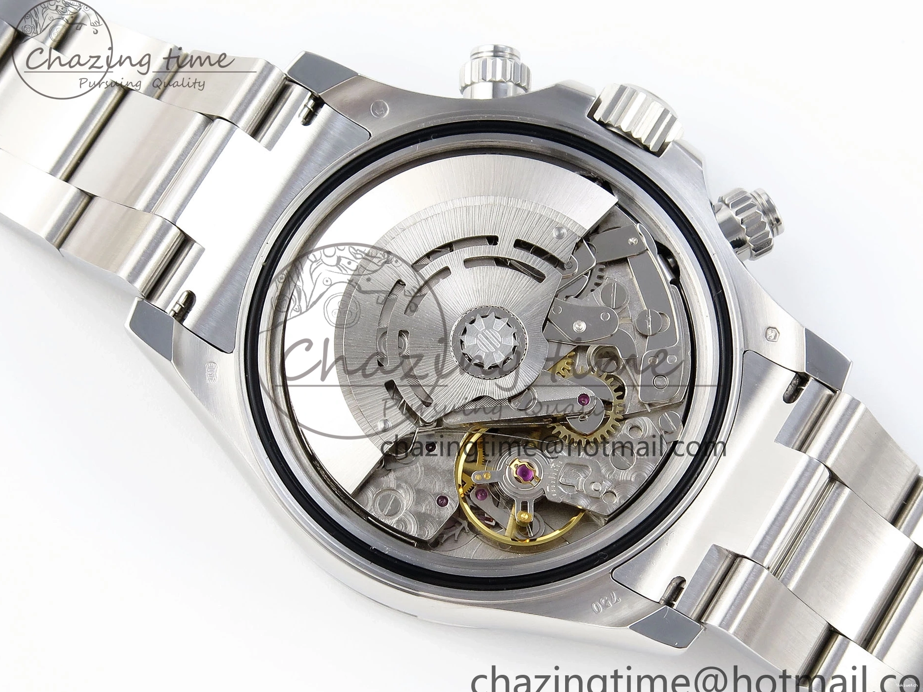 116509 OMF DIAL SS BEST ON A7750 DAYTONA BLUE MOVEMENT) SS STICK BRACELET (SLIM EDITION 1219